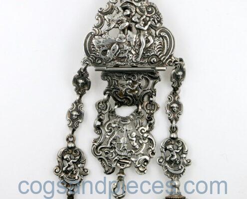 Silver Pocket Watch Chatelaine