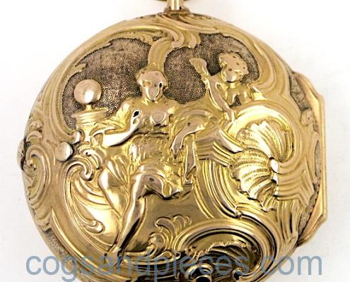 Gold repousse pair cases