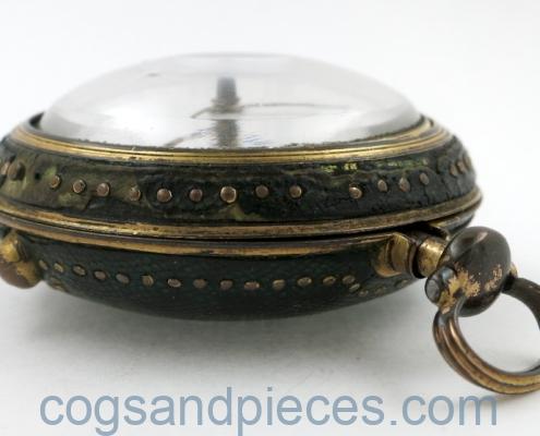 Shagreene pair cased verge by Thomas Brockus, London