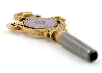 Antique Gold/Enamel Watch Key