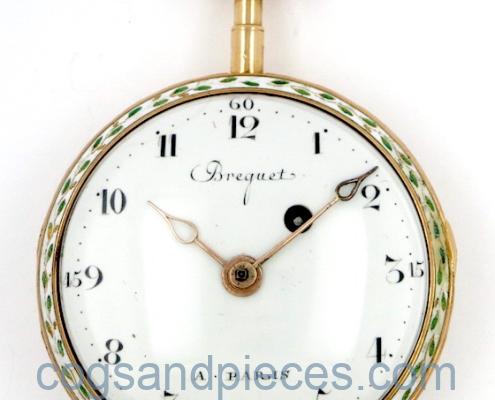 Swiss Gold Enamel Watch Cylinder
