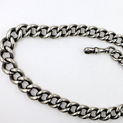 Heavy Silver Albert Watch Chain