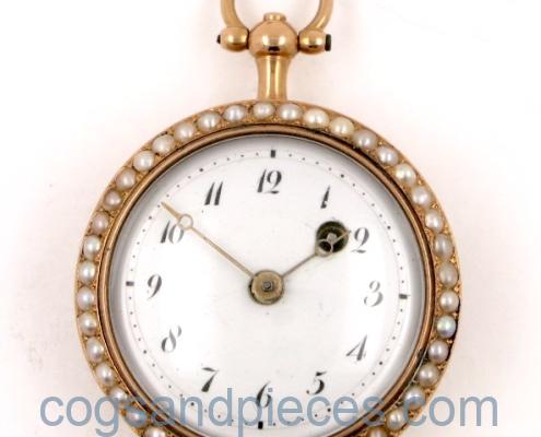 Swiss pearl set gold verge