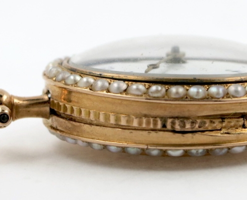 Swiss pearl set gold verge