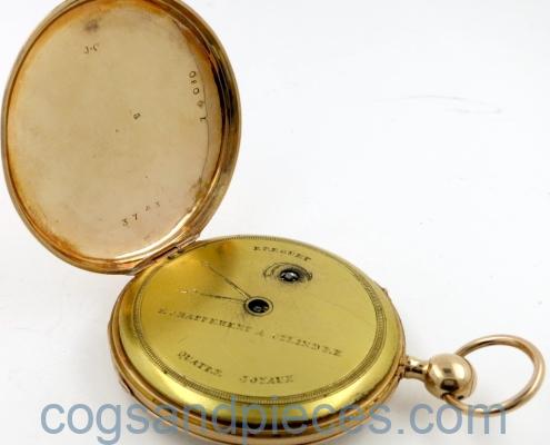 19thc French gold cylinder repeater