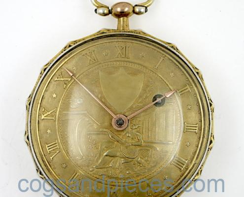 Silver gilt verge pocket watch