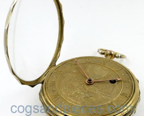 Silver gilt verge pocket watch