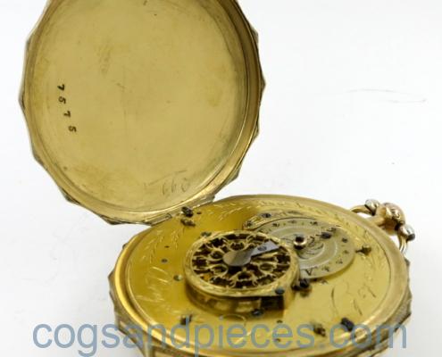 Silver gilt verge pocket watch