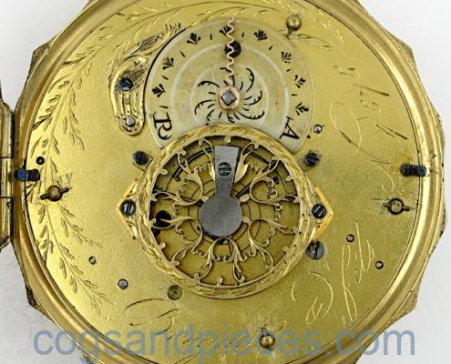 Silver gilt verge pocket watch