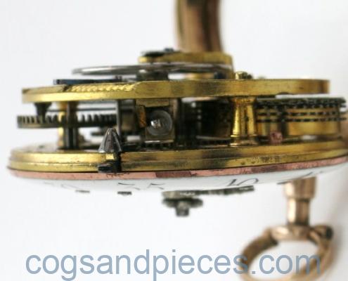 gold skeletonised pocket watch