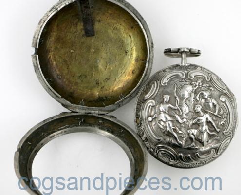 polychrome dial verge pocket watch