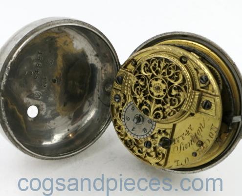 polychrome dial verge pocket watch