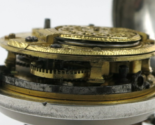 polychrome dial verge pocket watch