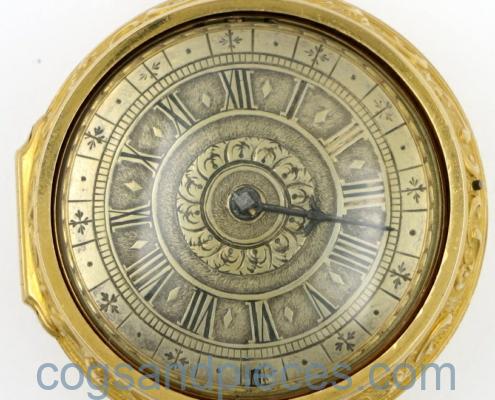 17thc. gold repousse single handed verge