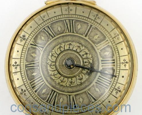 17thc. gold repousse single handed verge