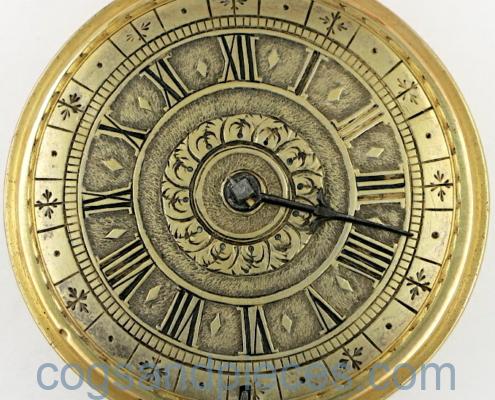17thc. gold repousse single handed verge