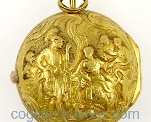 Gold repousse watch