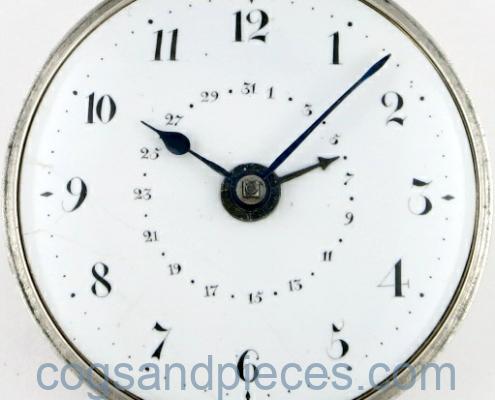 Silver Pair Cased Calendar Verge