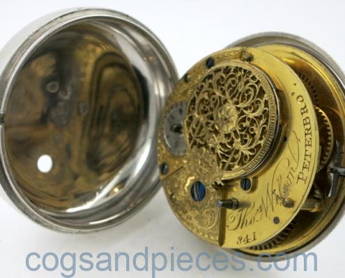 Silver Pair Cased Calendar Verge