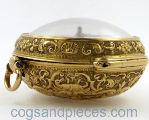 Gold Repousse Pocket Watch