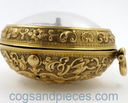 Gold Repousse Pocket Watch