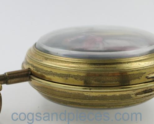 Enamel verge in exhibition case