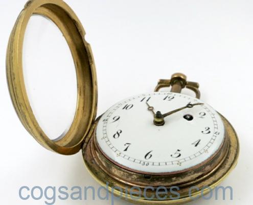 Enamel verge in exhibition case