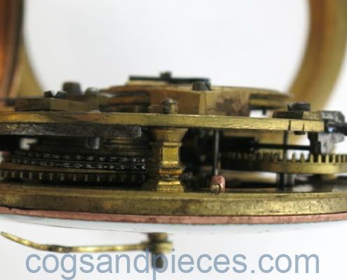 Enamel verge in exhibition case