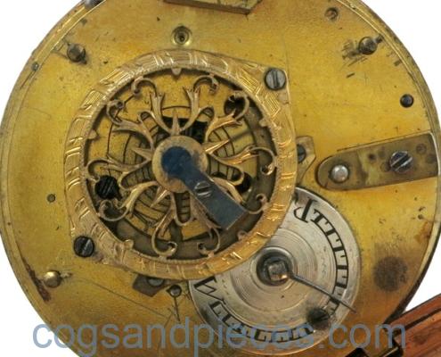 Enamel verge in exhibition case