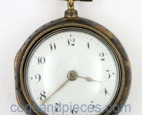 underpainted horn pocket watch