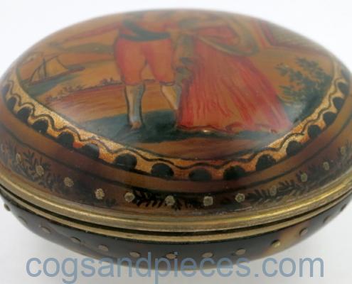 underpainted horn pocket watch