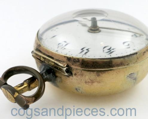 underpainted horn pocket watch