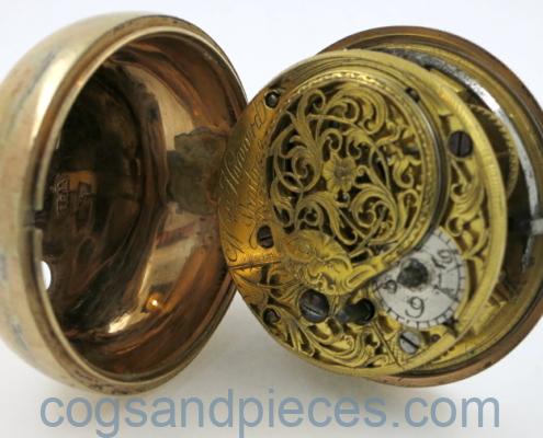 underpainted horn pocket watch