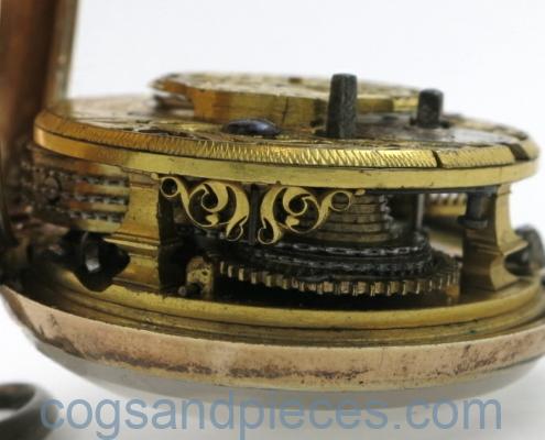 underpainted horn pocket watch